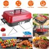 Portable Charcoal Grill Outdoor Tabletop Grill;  Small Barbecue Smoker Folding BBQ Grill with Lid for Backyard Camping Picnics Beach