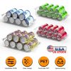 4Pcs Soda Can Organizers for Refrigerator Width Adjustable Clear Drink Organizer Expandable Can Holder Dispenser for Fridge Pantry Freezer