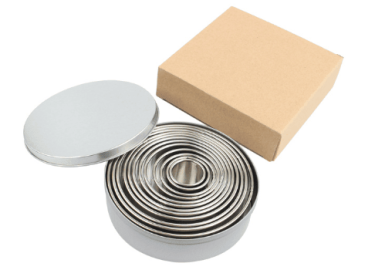 ROUND STAINLESS STEEL COOKIE CUTTERS, Fluted Cookie Cutters, Round Metal Baking Rings for Pastry, Biscuits&Dough Cutting
