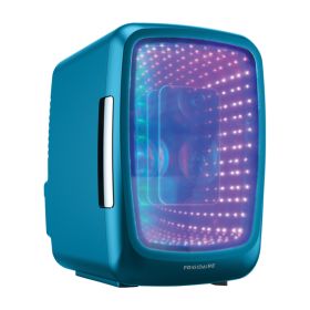 Frigidaire EFMIS179-BLUE 6-Can Retro Gaming Light-up Portable Beverage Mini Fridge, EFMIS179 (Blue)