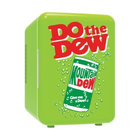 Mountain Dew MIS151MD 6-Can Portable Mini Fridge, MIS151MD, Red and Green