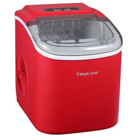 Magic Chef MCIM27R Portable Countertop Ice Maker, 27 Lbs. per Day (Red)