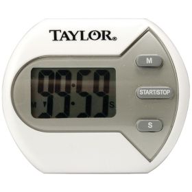 Easy-to-read .7" LCD readout;Minute/second timing--up to 99 min & 59 sec;Counts up or down;Water-resistant;Clip/magnet/stand;Includes 1 AAA battery;