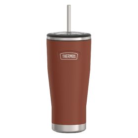 Thermos IS1112SD4 Icon 24-Oz. Cold Stainless Steel Tumbler with Straw (Saddle)