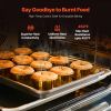 Baking Pans Set, 3-Piece, Nonstick Carbon Steel Cookware Sheets & Trays, Stackable Kitchen Oven Bakeware Cooking Sets with Silicone Handles