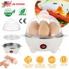 Electric Egg Cooker 7-Capacity BPA-Free Hard-Boiled Egg Maker w/ Auto-Off Measuring Cup for Hard Boiled Steamed Vegetables Seafood Dumplings